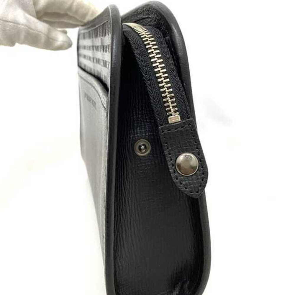 Burberry Shoulder Bag Black Nova Check KM Clutch Leather Strap Zipper - Picture 3 of 10